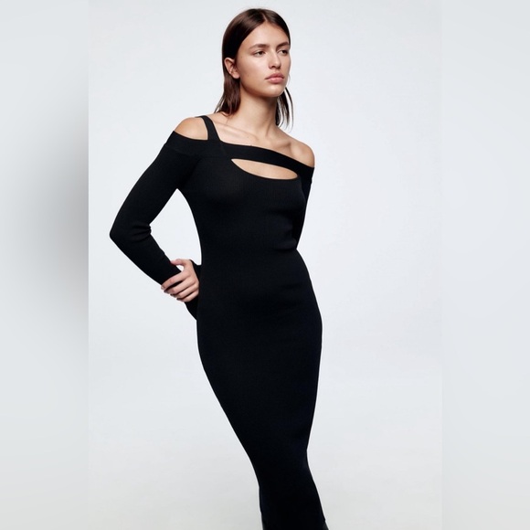 NWT Zara Cut Out Knit Dress Size M - Picture 3 of 8